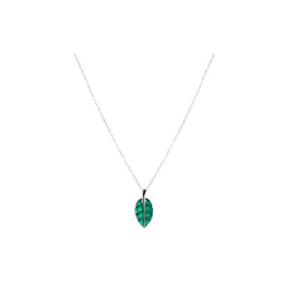 Rovska Zopyros Green Leaf Necklace
